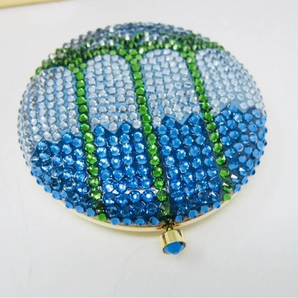 Estee Lauder Blue and Green Crystal Palm Tree Compact - Picture 2 of 3